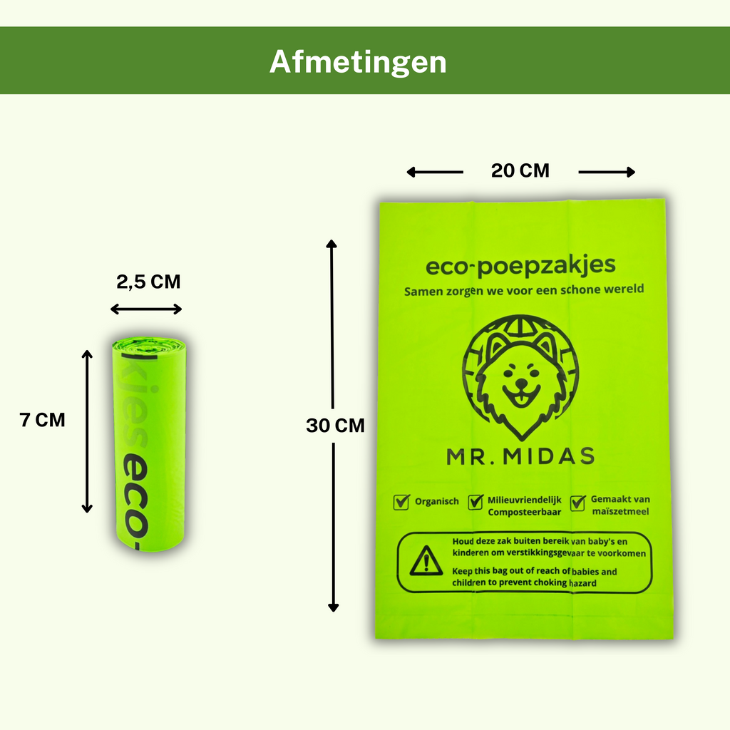 Hondenpoepzakjes 1224 stuks - 100% Biologisch afbreekbaar - extra stevig
